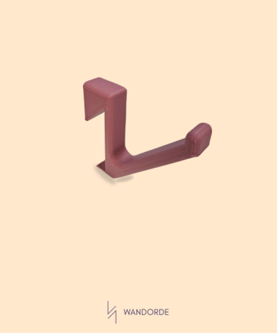 Vrijstaande WandOrde haak voor modulair wandsysteem, minimalistisch productbeeld