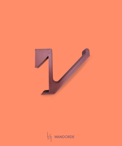 WandOrde modulaire haak vrijstaand op oranje achtergrond