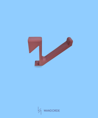 Minimalistische WandOrde haak vrijstaand op lichtblauwe achtergrond