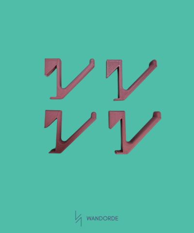 Set van vier WandOrde haken voor modulair wandsysteem